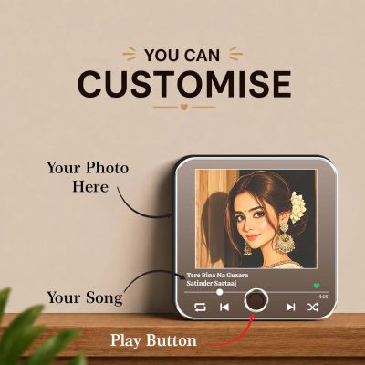 Birthday Gift for Wife Personalized Musical Fridge Magnet | Music Player Refrigerator Magnet Rechargeable Sound Magnet 1st for Wife